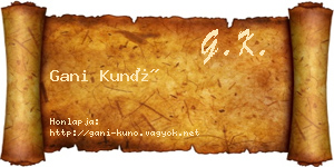 Gani Kunó névjegykártya